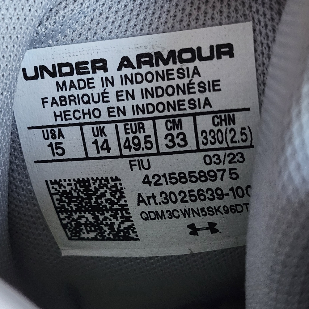 New Under Armour Command MC Mid UA Lacrosse Cleats White Mens 15 - Picture 7 of 7